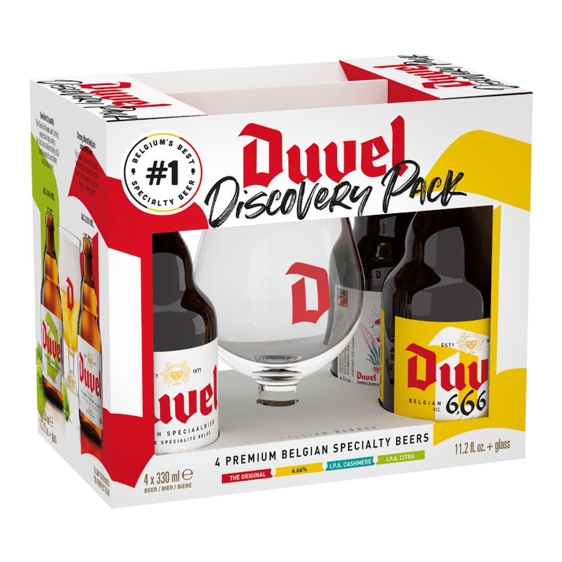 Duvel Discovery Sampler With Glass 5 Piece Gift Set