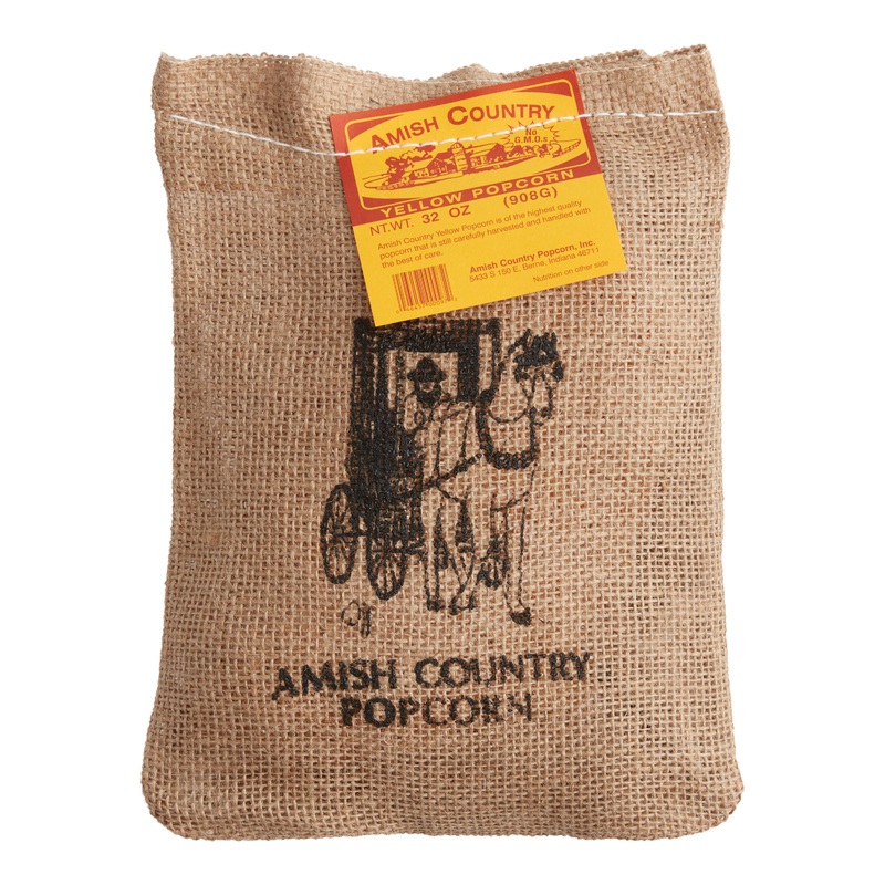 Amish Country Medium Yellow Popcorn Burlap Bag