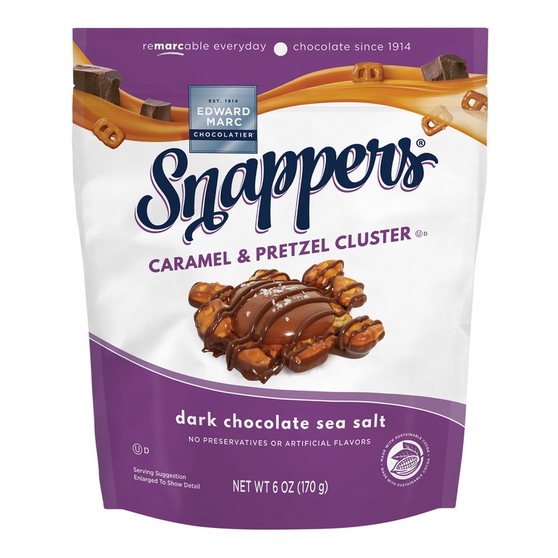 Edward Marc Snappers Dark Chocolate Caramel Pretzel Clusters