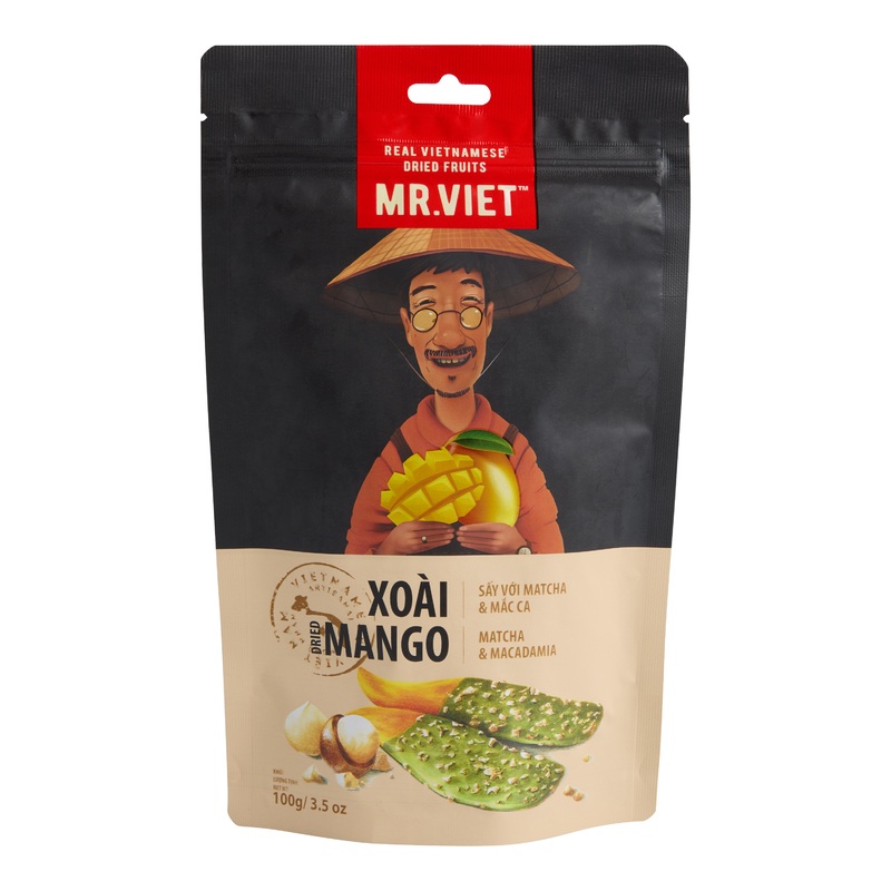 Mr. Viet Matcha Chocolate and Macadamia Dried Mango Slices