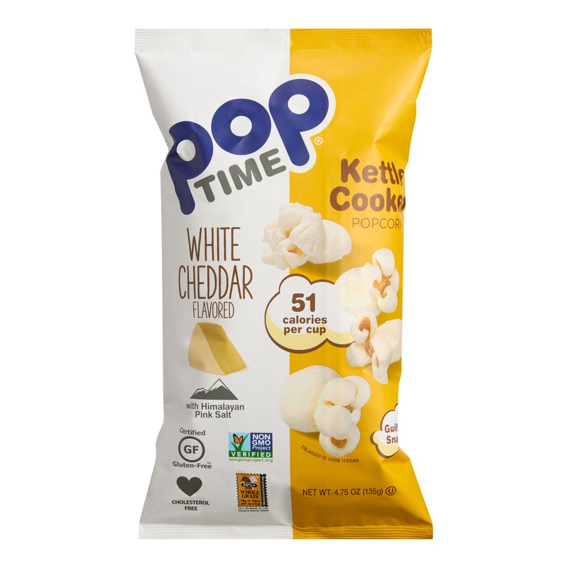 Poptime White Cheddar Kettle Cooked Popcorn