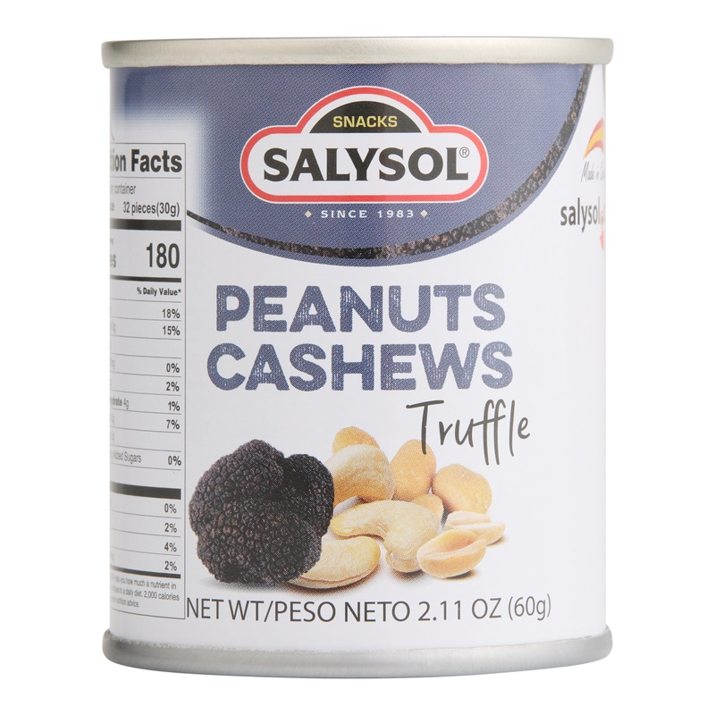 Salysol Truffle Peanuts and Cashews Snack Size Can Set of 2