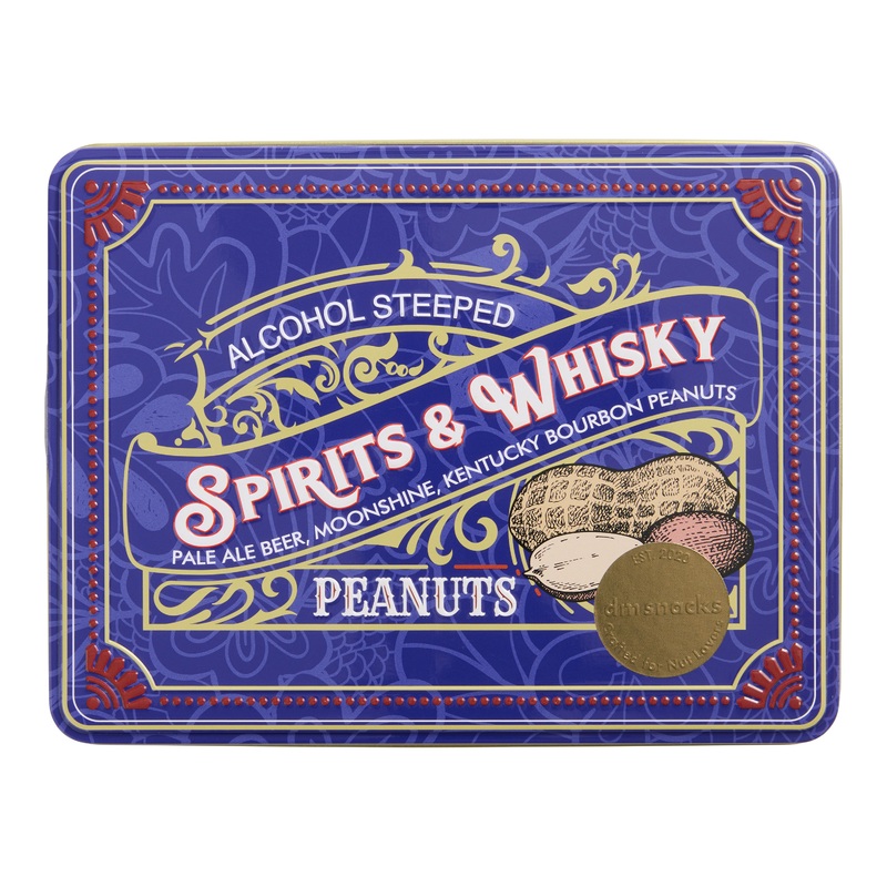 Spirits & Whisky Alcohol Steeped Peanuts Gift Tin 3 Pack