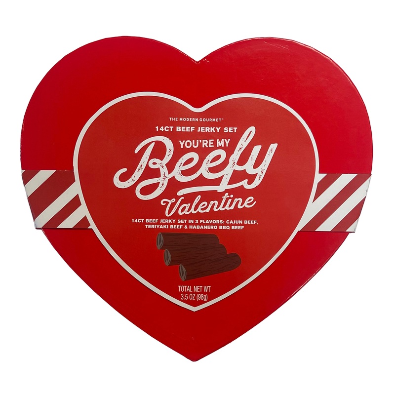 You’re My Beefy Valentine Beef Jerky Heart Gift Box 14 Piece