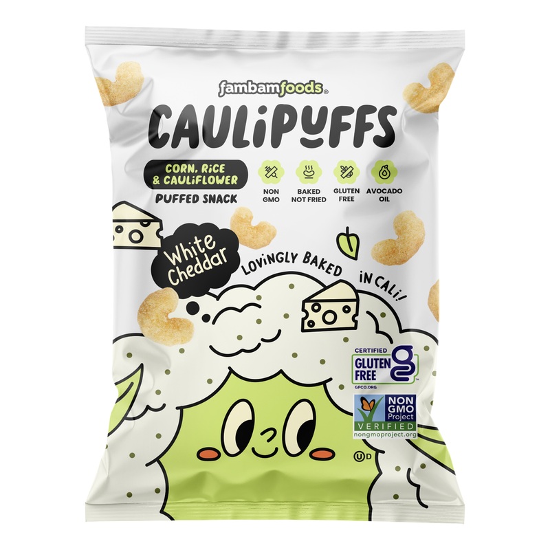 Fambam Foods White Cheddar Caulipuffs Puffed Snack