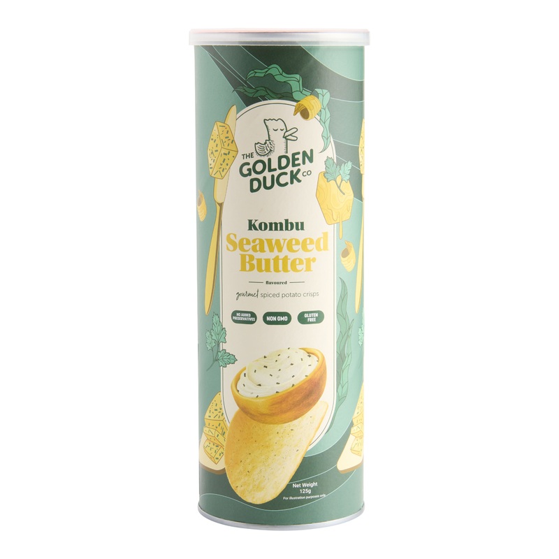 Golden Duck Kombu Seaweed Butter Potato Chips Can