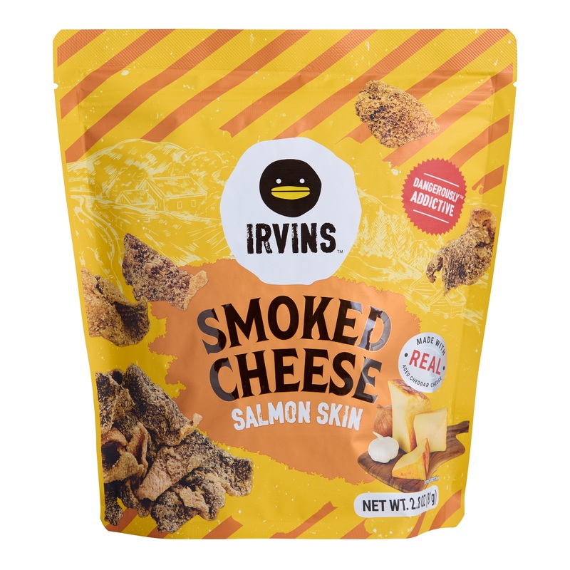 Irvins Smoked Cheese Salmon Skin Chips