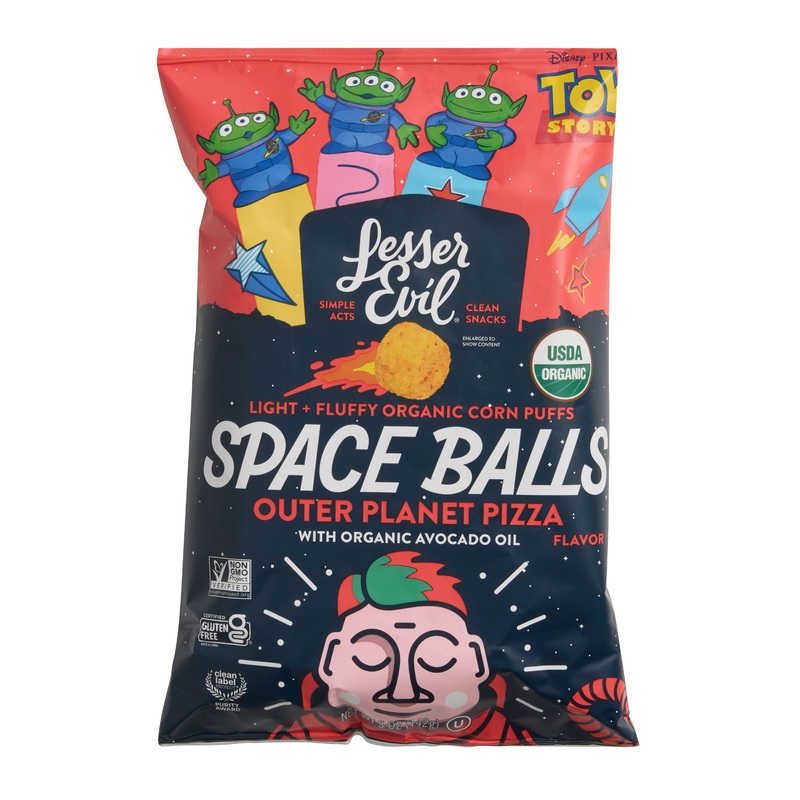 LesserEvil Space Balls Planet Pizza Corn Puffs