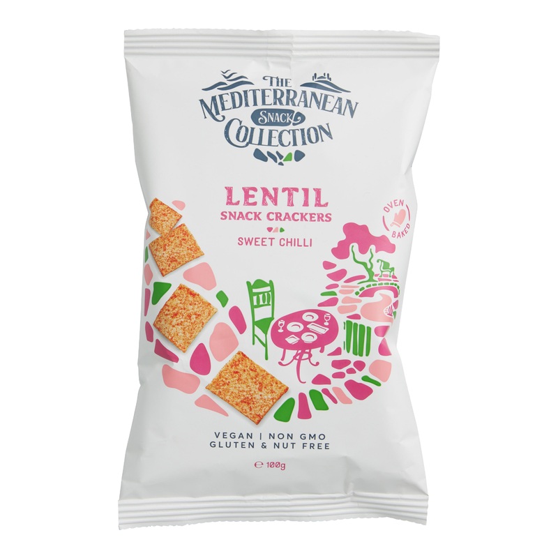 Mediterranean Sweet Chili Lentil Snack Crackers Set of 2