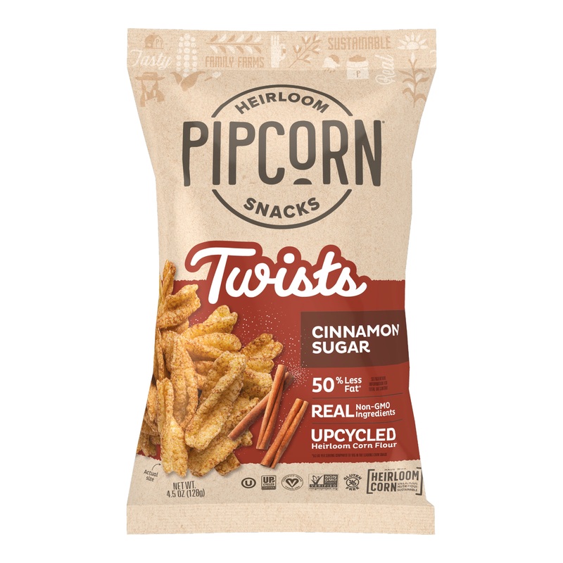 Pipcorn Cinnamon Sugar Upcycled Corn Twists