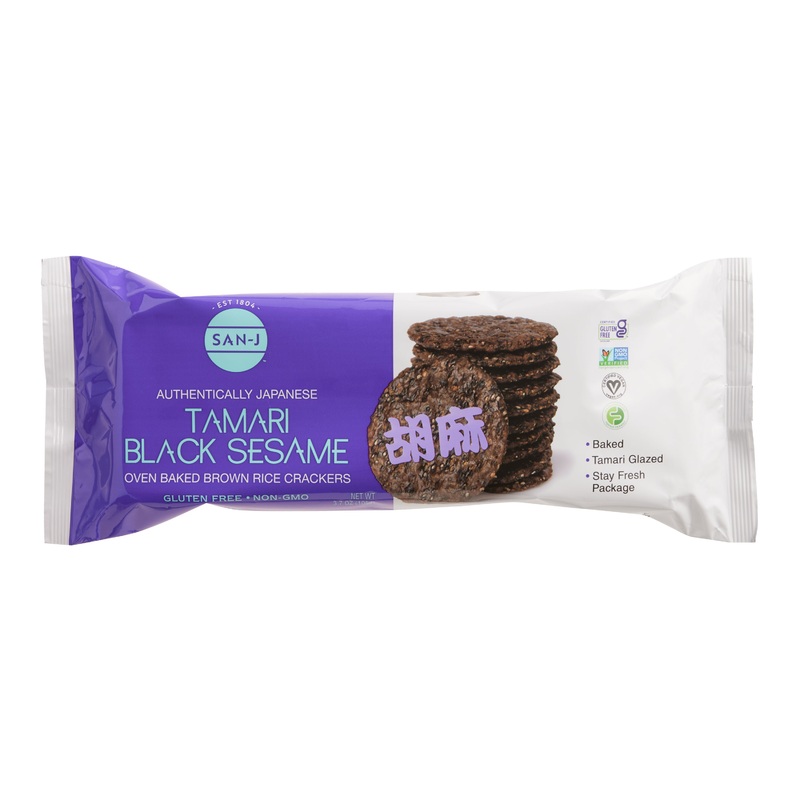 San-J Japanese Tamari Black Sesame Rice Crackers