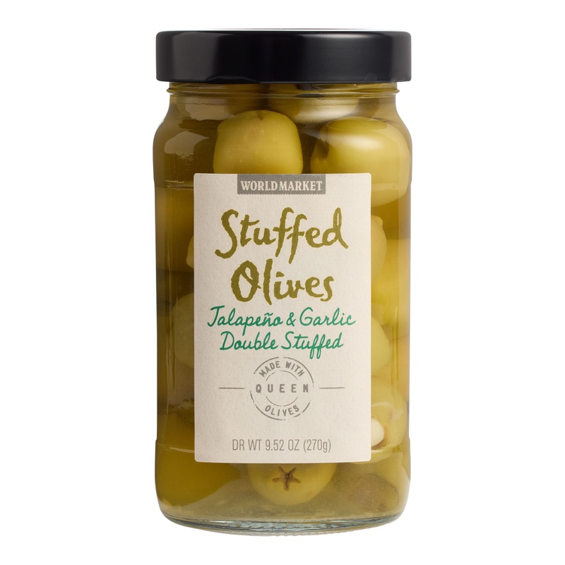 World Market Jalapeno and Garlic Stuffed Halkidiki Olives