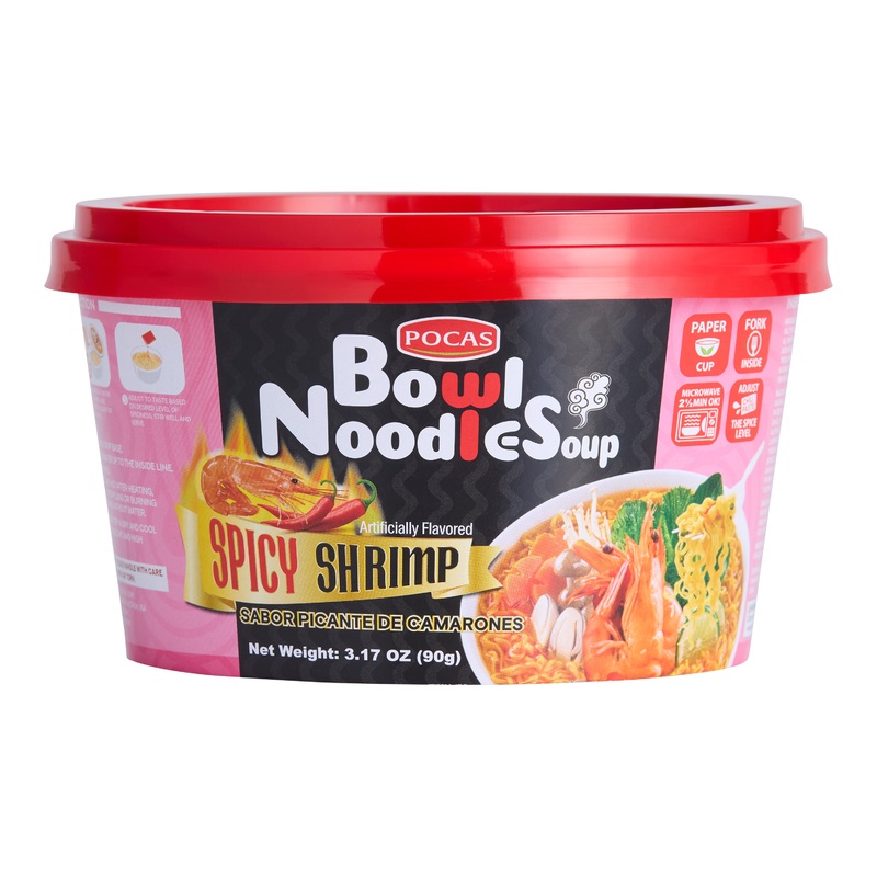 Pocas Bowl Spicy Shrimp Noodle Soup Set of 2