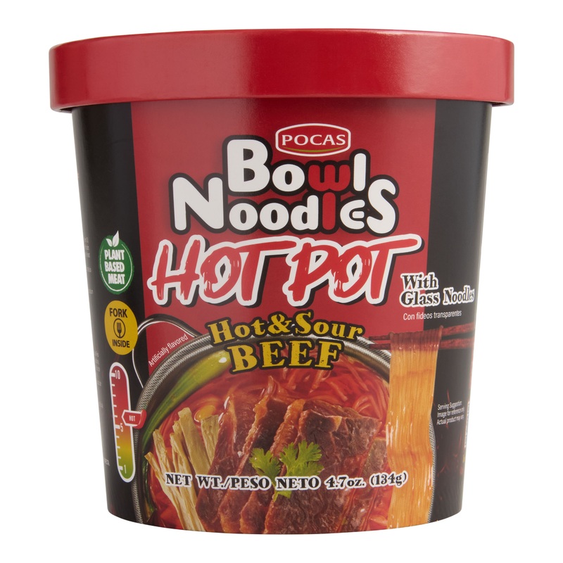 Pocas Hot and Sour Beef Hot Pot Noodle Soup Bowl Set of 2