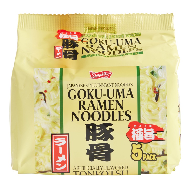 Shirakiku Goku-Uma Tonkotsu Instant Ramen Noodle Soup 5 Pack