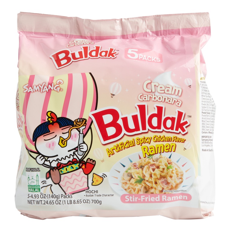 Samyang Buldak Cream Carbonara Hot Chicken Ramen Noodles 5 Pack