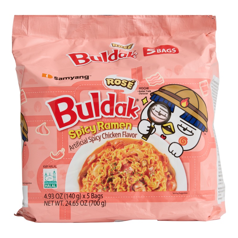 Samyang Buldak Rose Hot Chicken Ramen Noodles 5 Pack