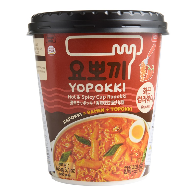 Yopokki Hot and Spicy Rapokki Rice Cake and Noodle Cup