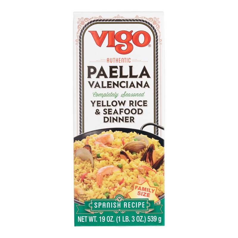 Vigo Paella Valenciana Yellow Rice and Seafood Dinner Kit