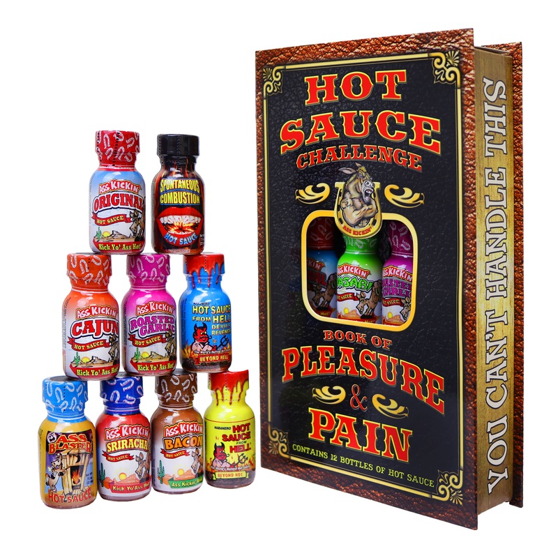 Ass Kickin’ Hot Sauce Book of Pleasure and Pain 12 Pack