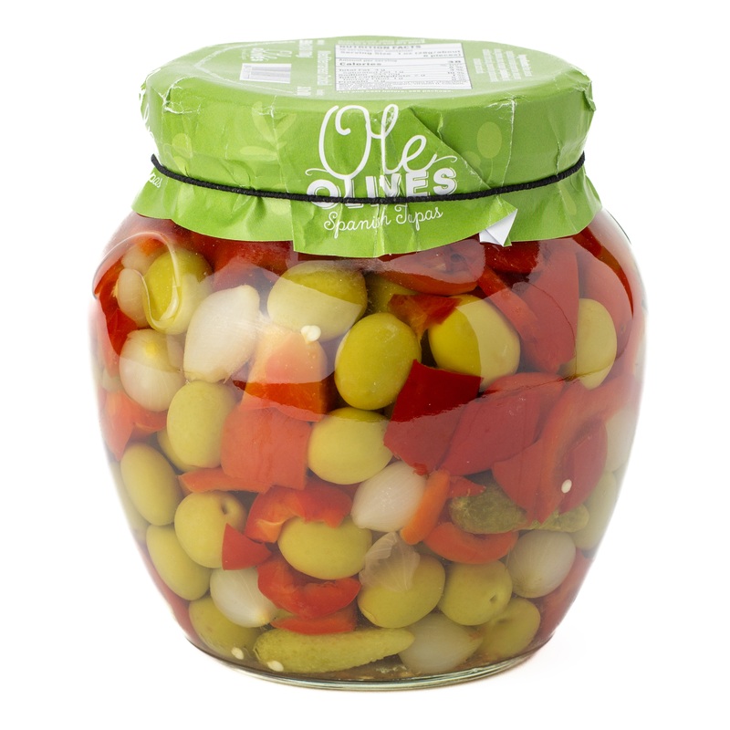 Don Gastronom Whole Olive and Pickle Cocktail in Glass Pot