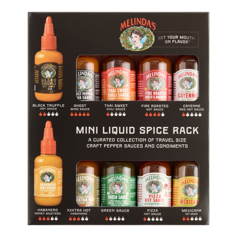 Melinda’s Mini Liquid Spice Rack Hot Sauce Gift Set 10 Pack