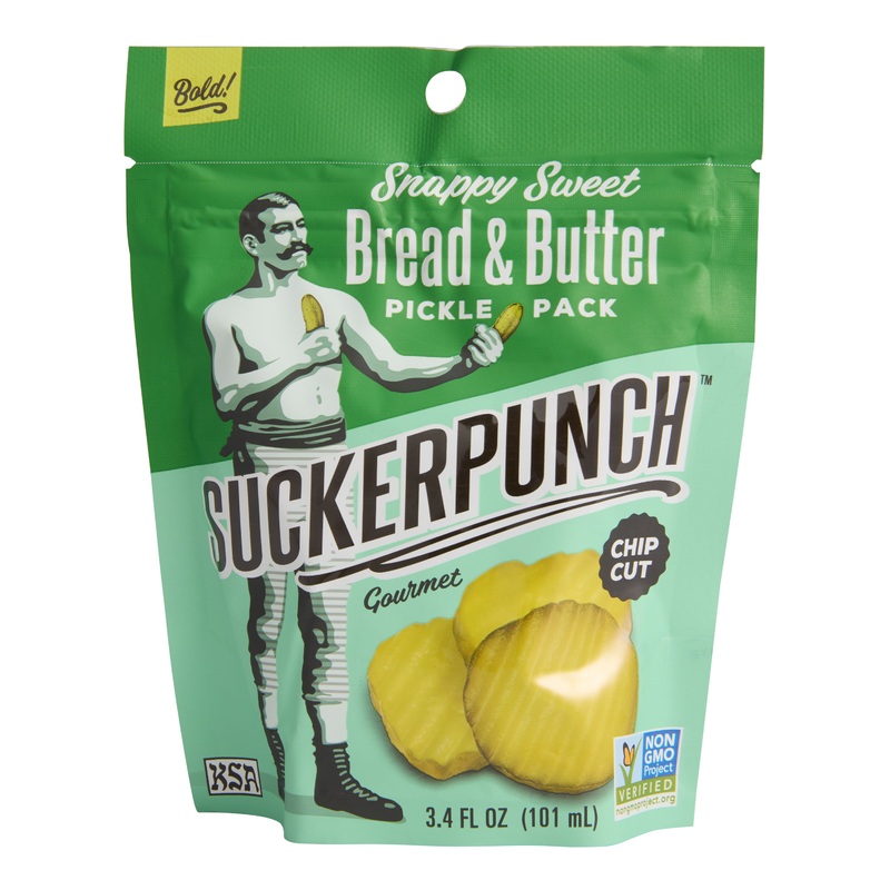 SuckerPunch Sweet Bread and Butter Pickle Chips Snack Pack