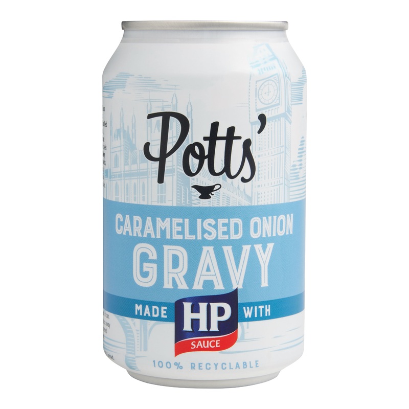 Potts’ Caramelized Onion Gravy with HP Sauce Can