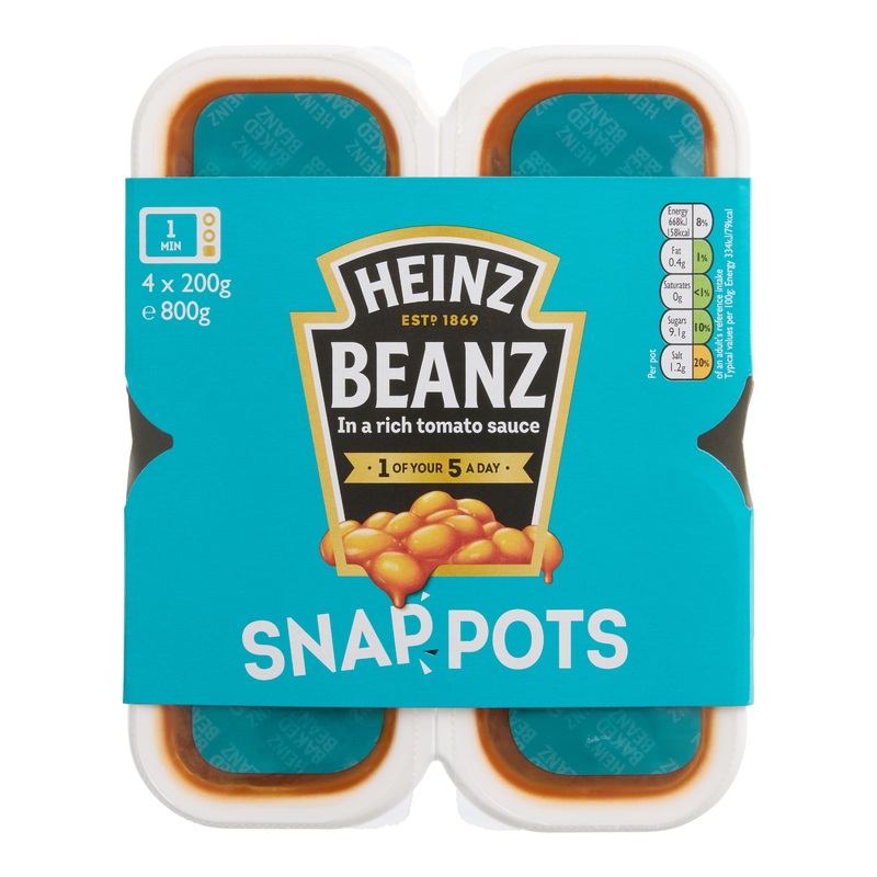 Heinz Baked Beanz Microwave Snap Pots 4 Pack