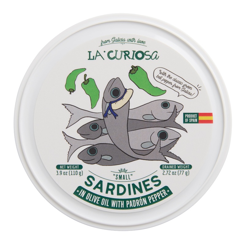 La Curiosa Small Sardines in Olive Oil with Padron Pepper