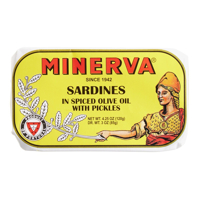 Minerva Sardines in Spiced Olive Oil with Pickles
