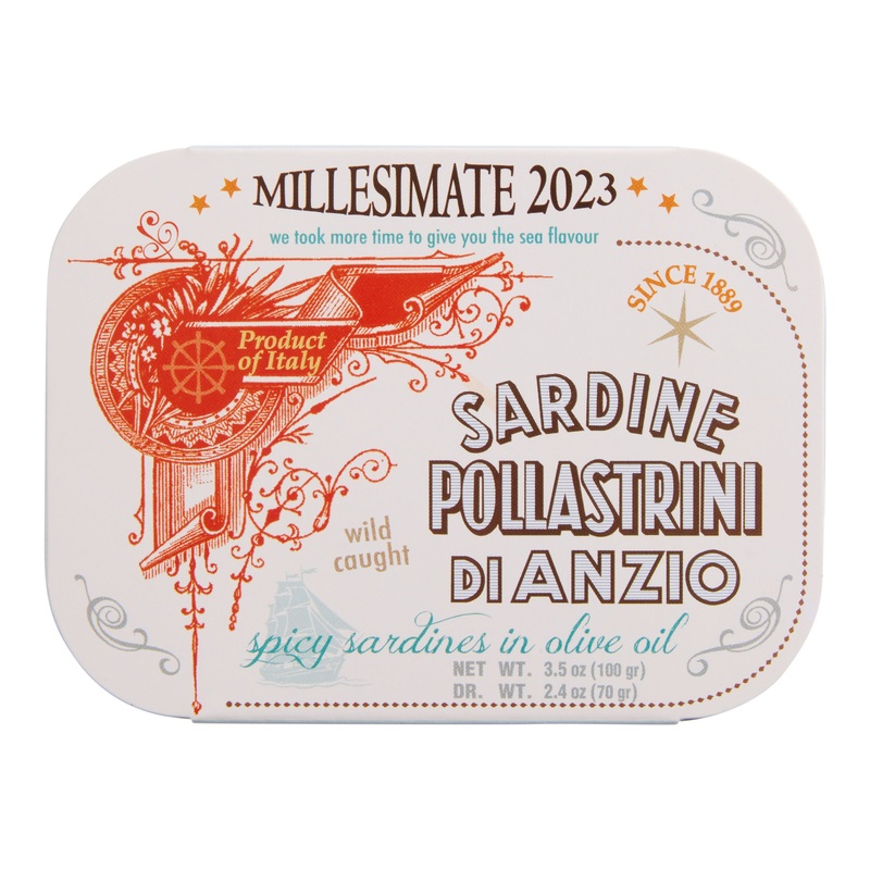 Pollastrini Vintage 2023 Spicy Sardines in Olive Oil