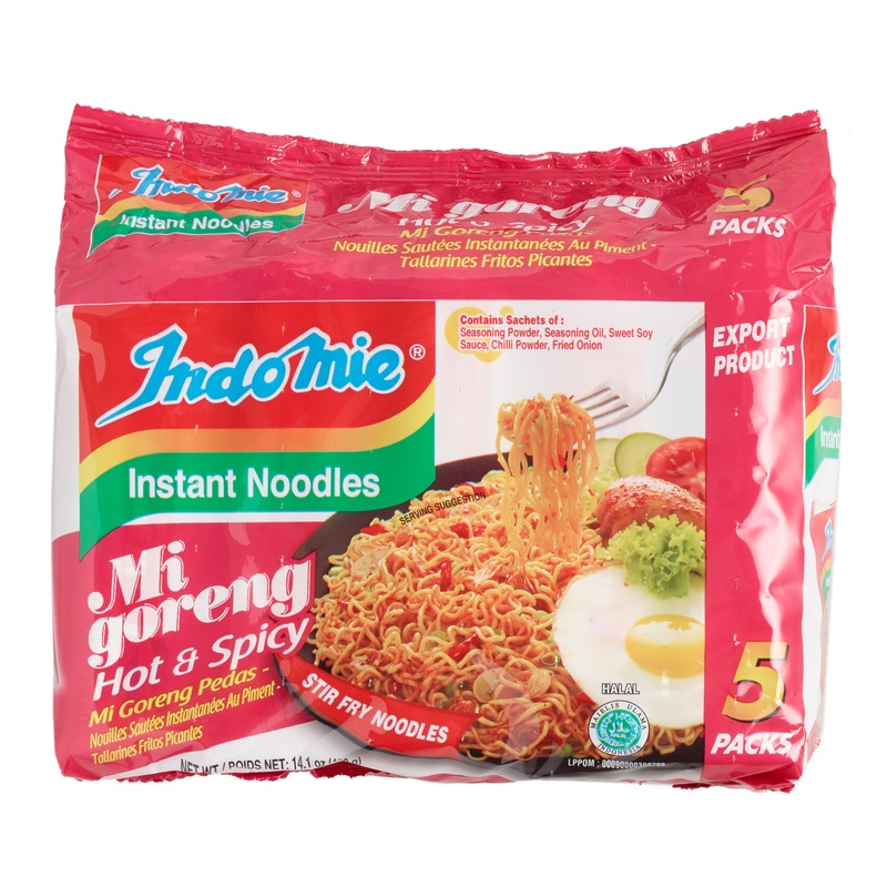 Indomie Hot & Spicy Fried Noodles 5 Pack