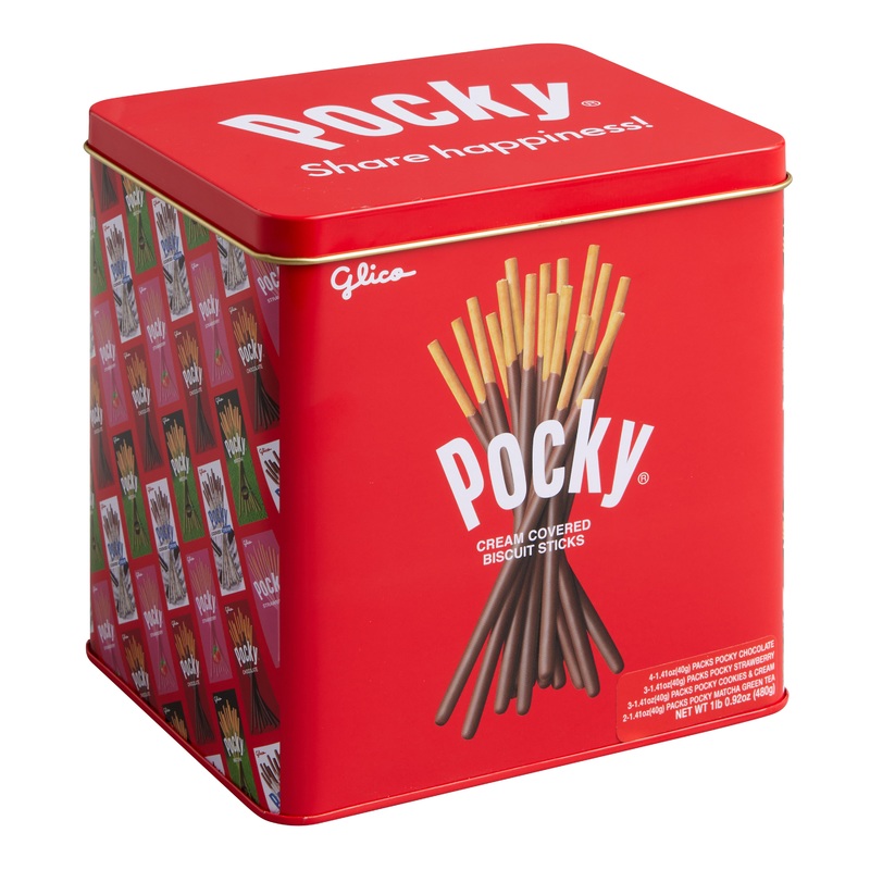 Pocky Assorted Biscuit Sticks Tin 12 Pack