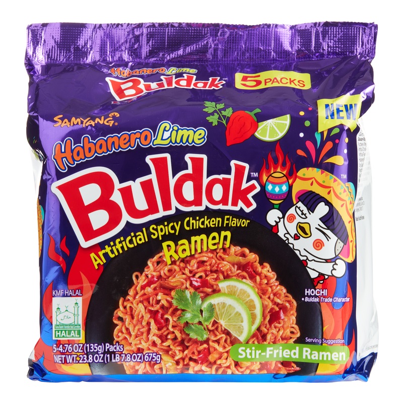 Samyang Buldak Habanero Lime Hot Chicken Ramen Noodles 5 Pack