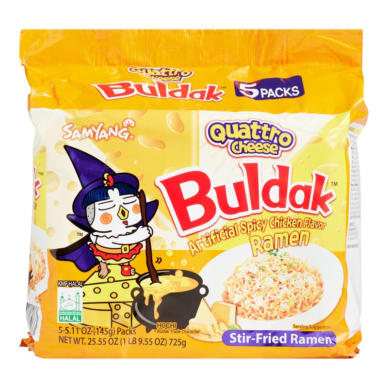 Samyang Buldak Quattro Cheese Hot Chicken Ramen Noodles 5 Pack