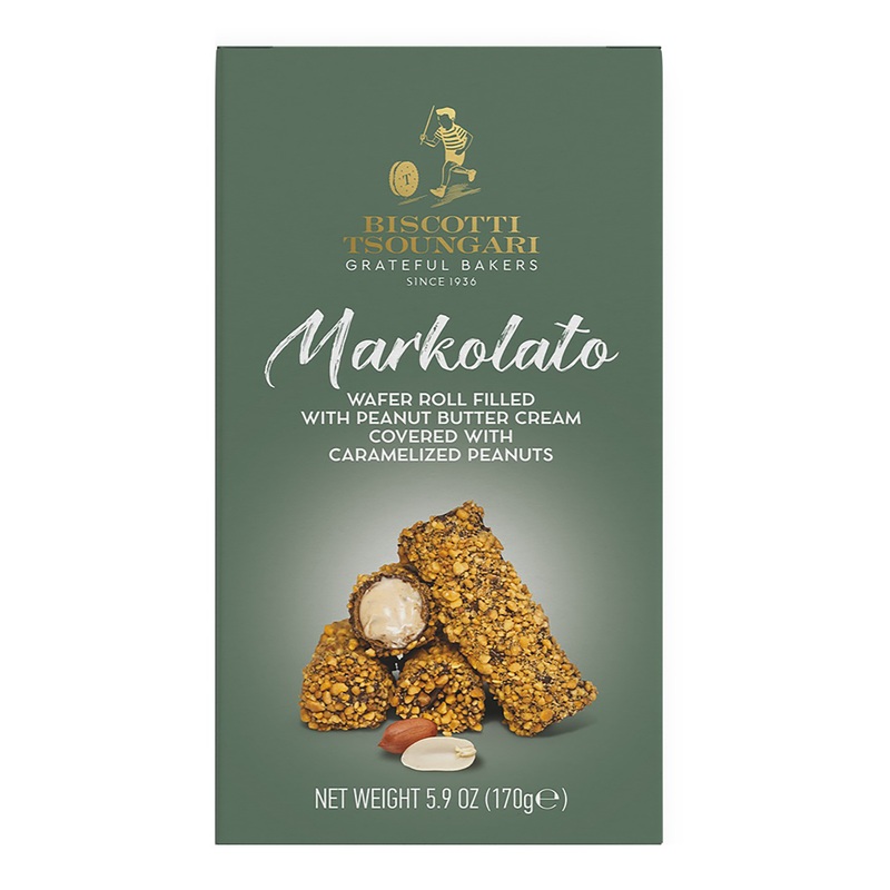 Biscotti Tsoungari Markolato Peanut Butter Wafer Rolls