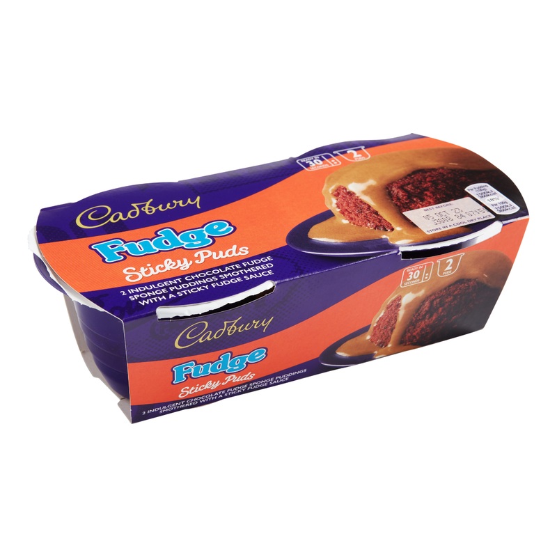 Cadbury Fudge Sticky Puds Sponge Pudding 2 Pack