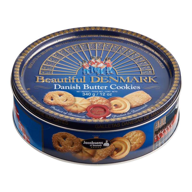 Jacobsens Beautiful Denmark Danish Butter Cookies Tin