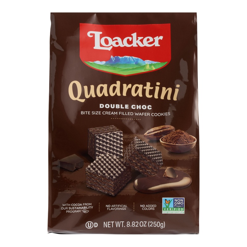 Loacker Quadratini Double Chocolate Wafer Cookies