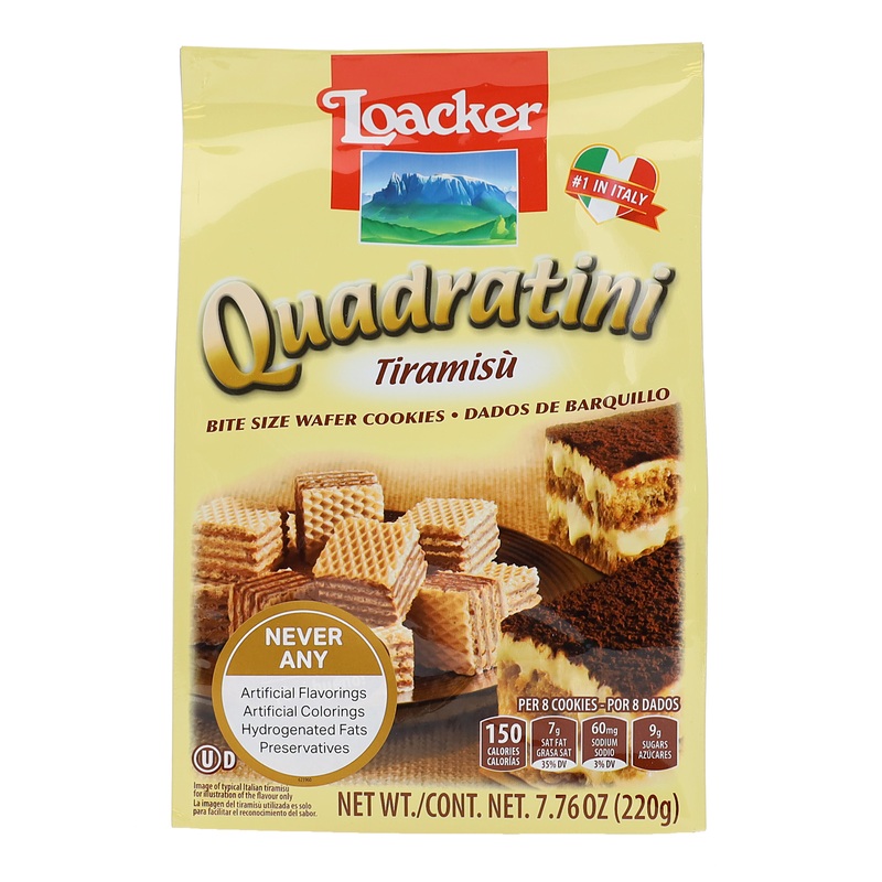 Loacker Quadratini Tiramisu Wafer Cookies