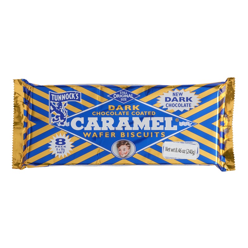 Tunnock’s Dark Chocolate Caramel Wafers 8 Pack