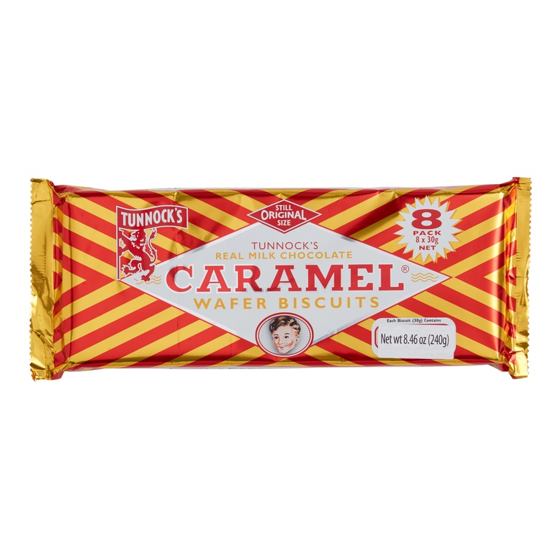 Tunnock’s Milk Chocolate Caramel Wafers 8 Pack
