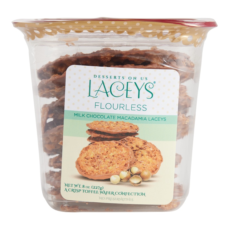 Desserts on Us Flourless Milk Chocolate Macadamia Nut Laceys