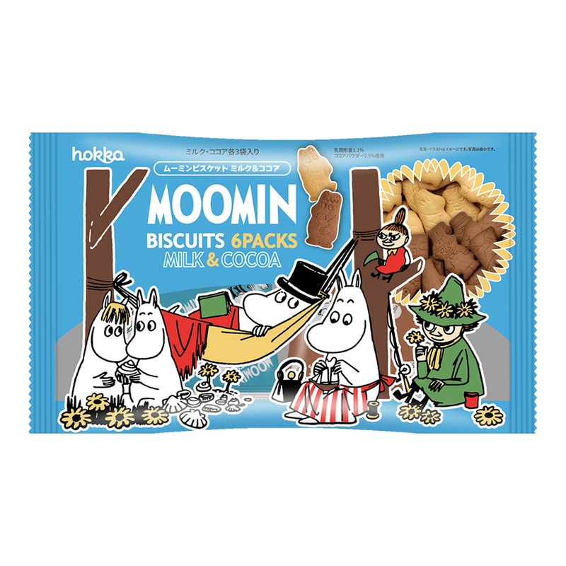 Hokka Moomin Milk & Cocoa Biscuits 6 Pack