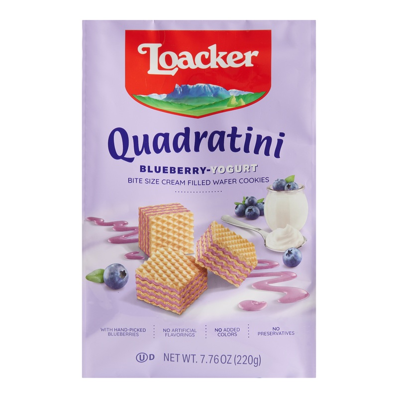 Loacker Quadratini Blueberry Yogurt Wafer Cookies