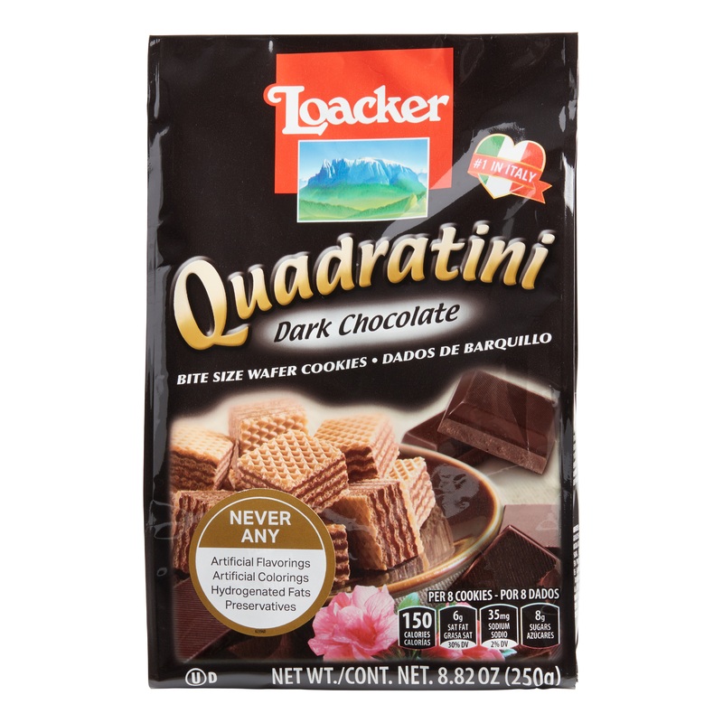 Loacker Quadratini Dark Chocolate Wafer Cookies