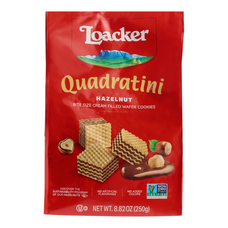 Loacker Quadratini Hazelnut Wafer Cookies