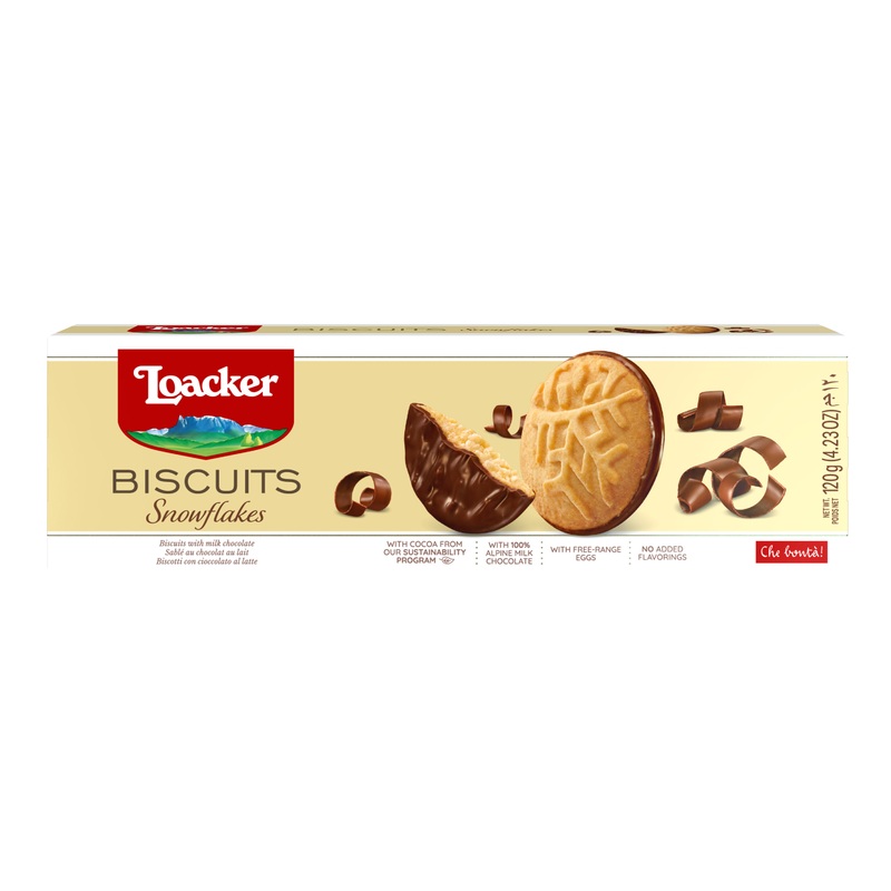 Loacker Snowflakes Dark Milk Chocolate Cookies