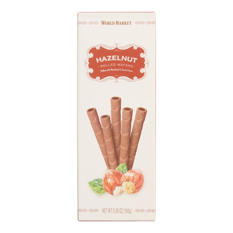 World Market Hazelnut and Cocoa Cream Rolled Wafers